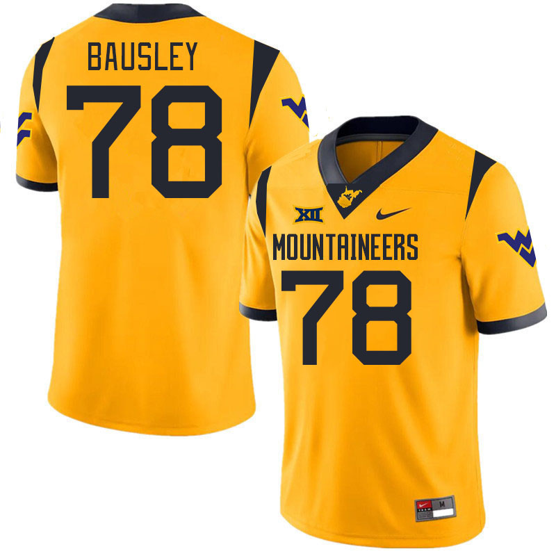 Men #78 Xavier Bausley West Virginia Mountaineers College 2024 New Uniforms Football Jerseys Stitche